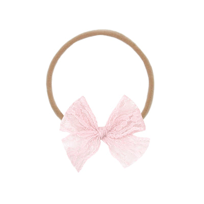 Lace Bow - Candy Pink Headband