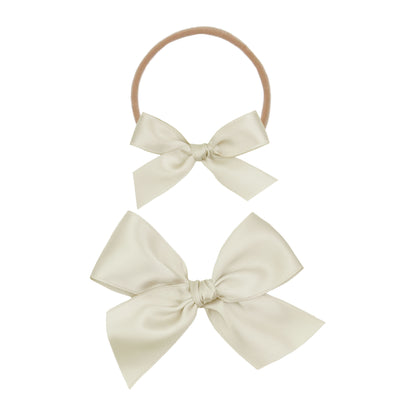 Satin Bow - Champagne Headband