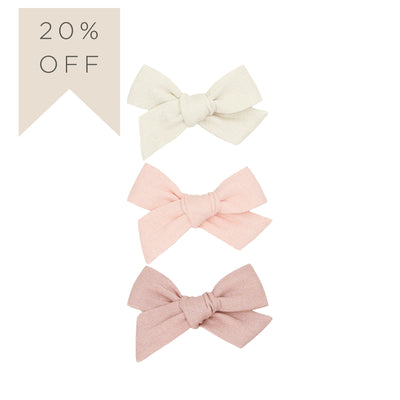 Linen Bow 3 Pack: Ballet Clips