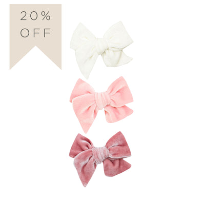 Velvet Bow 3 Pack: Petal Clips