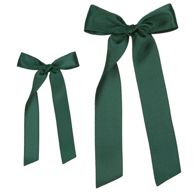 Satin Bow - Evergreen Sash Clip