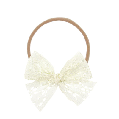 Lace Bow - Ivory Daisy Headband