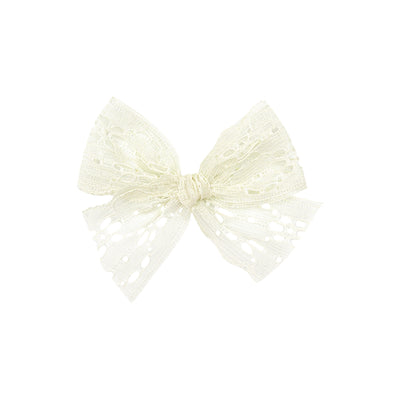 Lace Bow - Ivory Daisy Clip