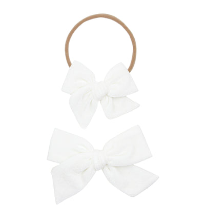 Velvet - Ivory Bow Headband