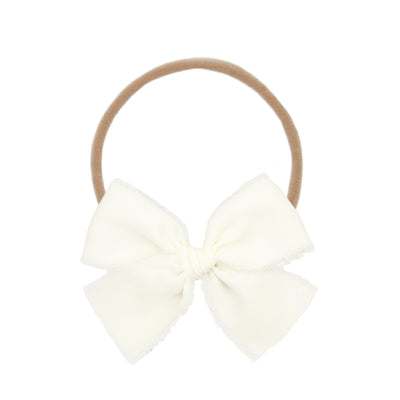 Chiffon Bow - Dove White Headband