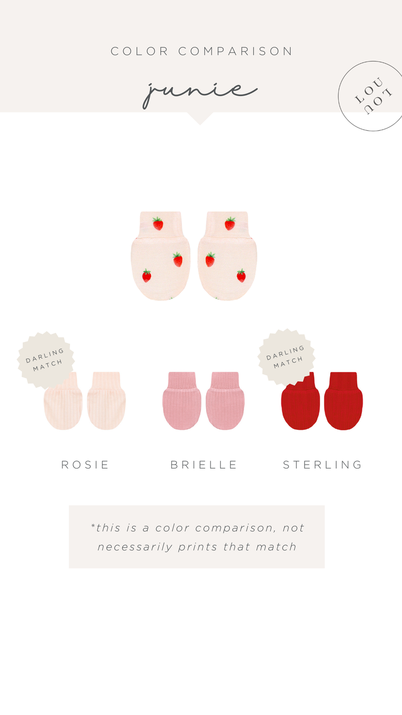 Junie strawberry color comparison rosie brielle and sterling all match the junie print