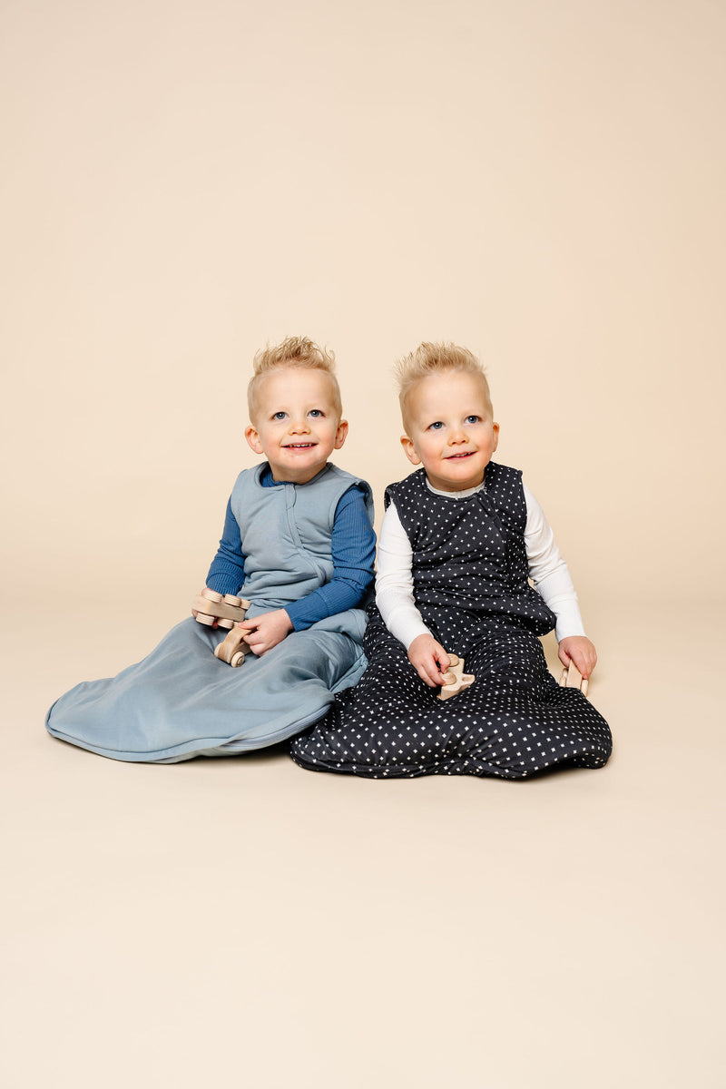 Leo and Briggs sleep sacks twin boys toddler boys wearing 2T