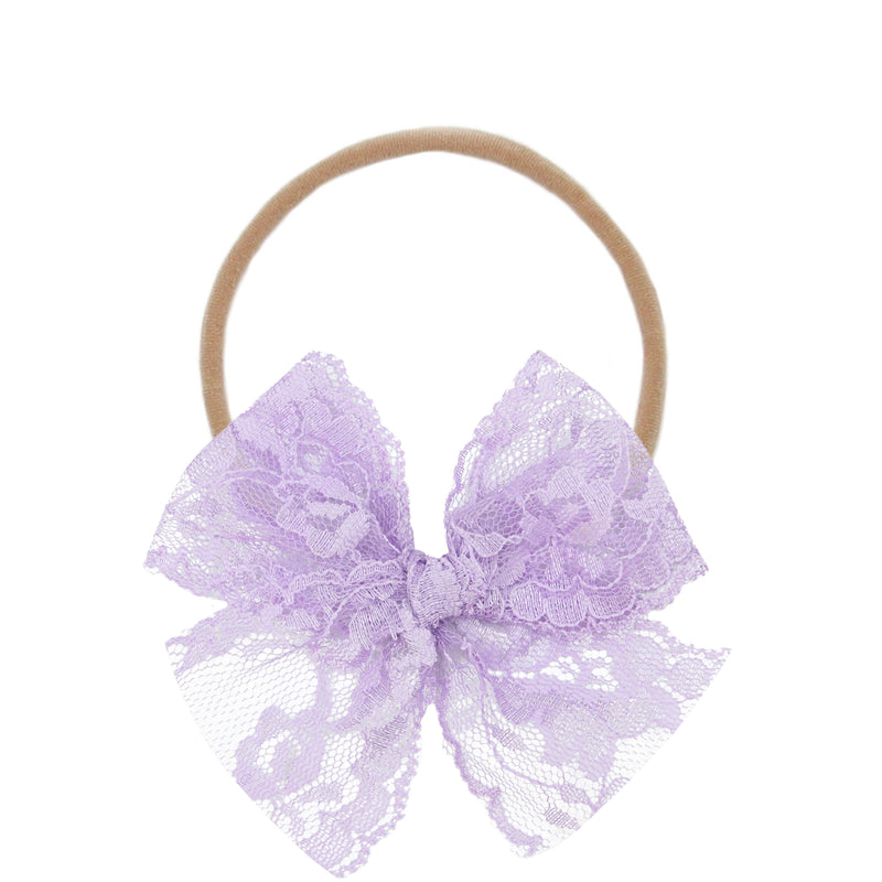 Lace Bow - Lilac Headband