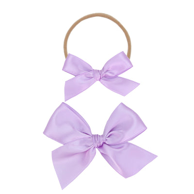 Satin Bow - Lilac Headband