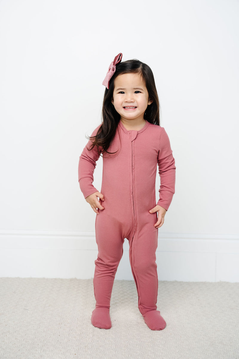 Marjorie Zipper Footies Toddler Girl in 2T size standing