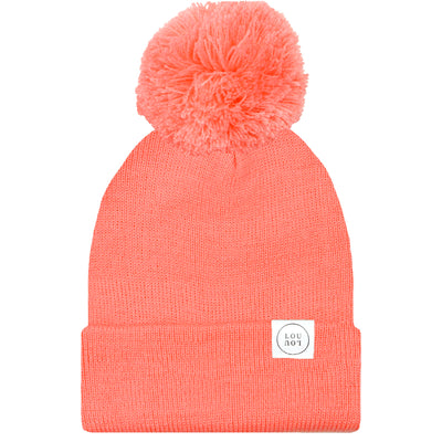 Beanie with Pom - Melon Pink