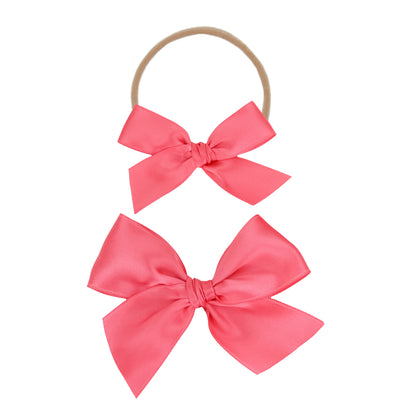 Satin Bow - Melon Headband