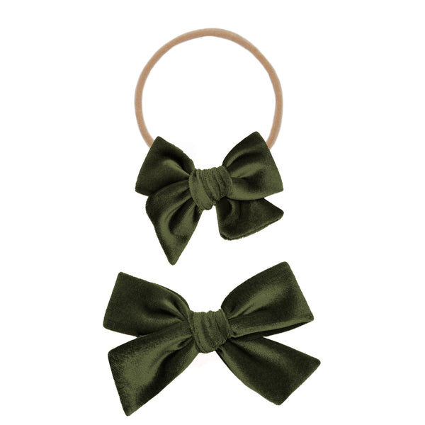 Wunderkin OSSG outlet Bow Olive Velvet