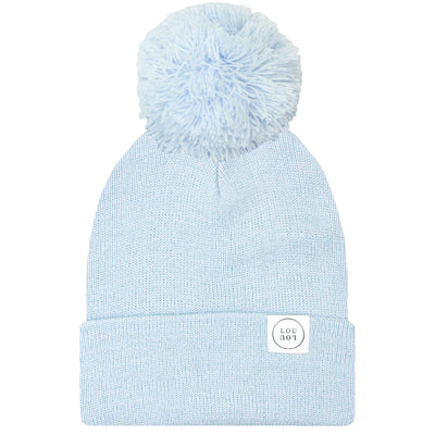 Beanie with Pom - Powder Blue