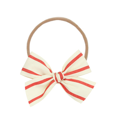 Ribbon Bow - Red Stripe Headband