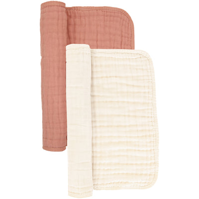 Cloud Muslin™ Burp Cloth 2 Pack - Rose + Cream