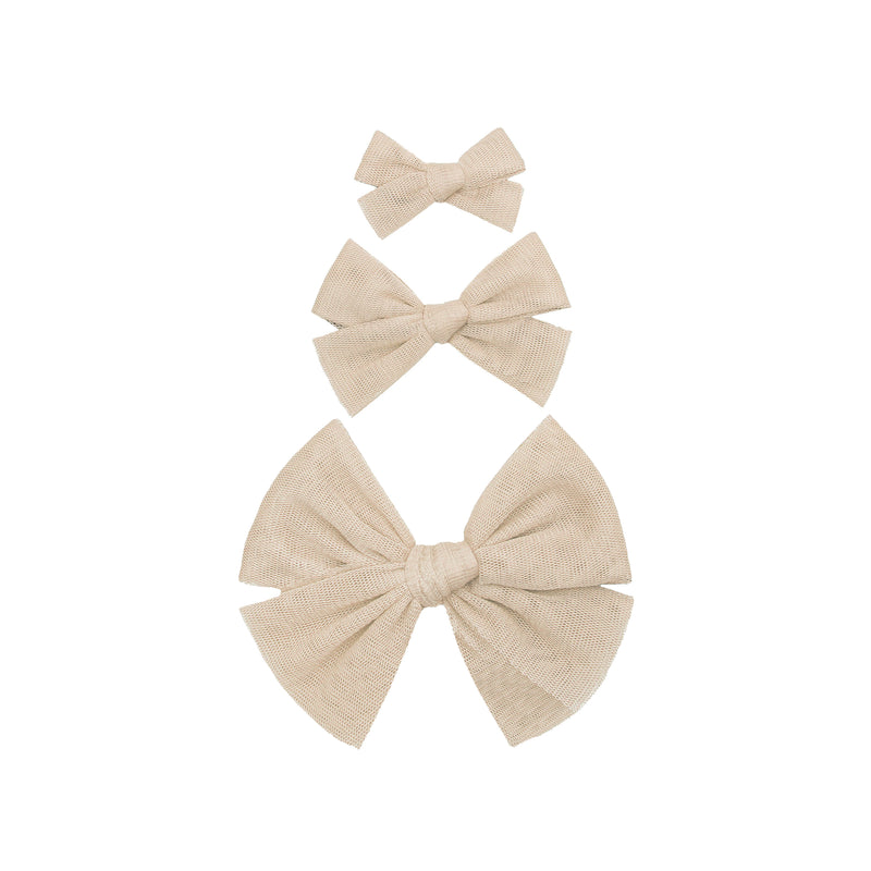 Tulle Bow - Sand Clip