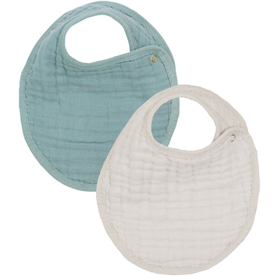 Cloud Muslin™ Bib 2 Pack - Steel + Grey