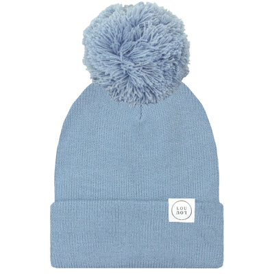 Beanie with Pom - Steel Blue