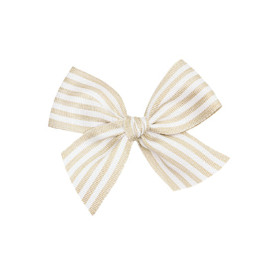 Ribbon Bow - Tan Stripe Clip