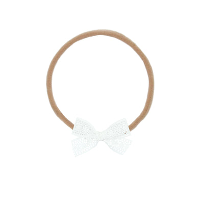 Lace Bow - Mini White Headband