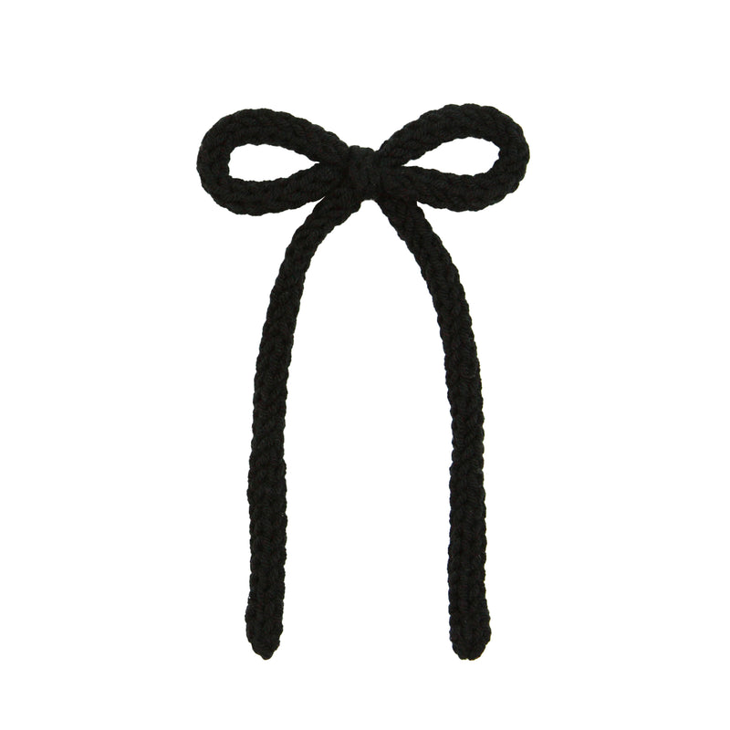 Crochet Bow - Black Sash Clip