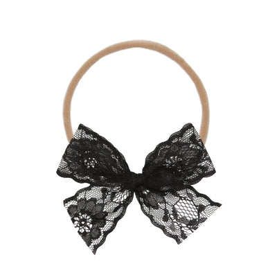 Lace Bow - Black Headband