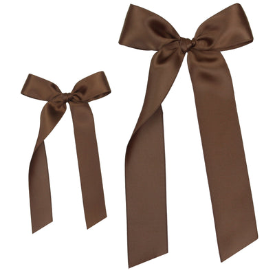 Satin Bow - Chocolate Sash Clip