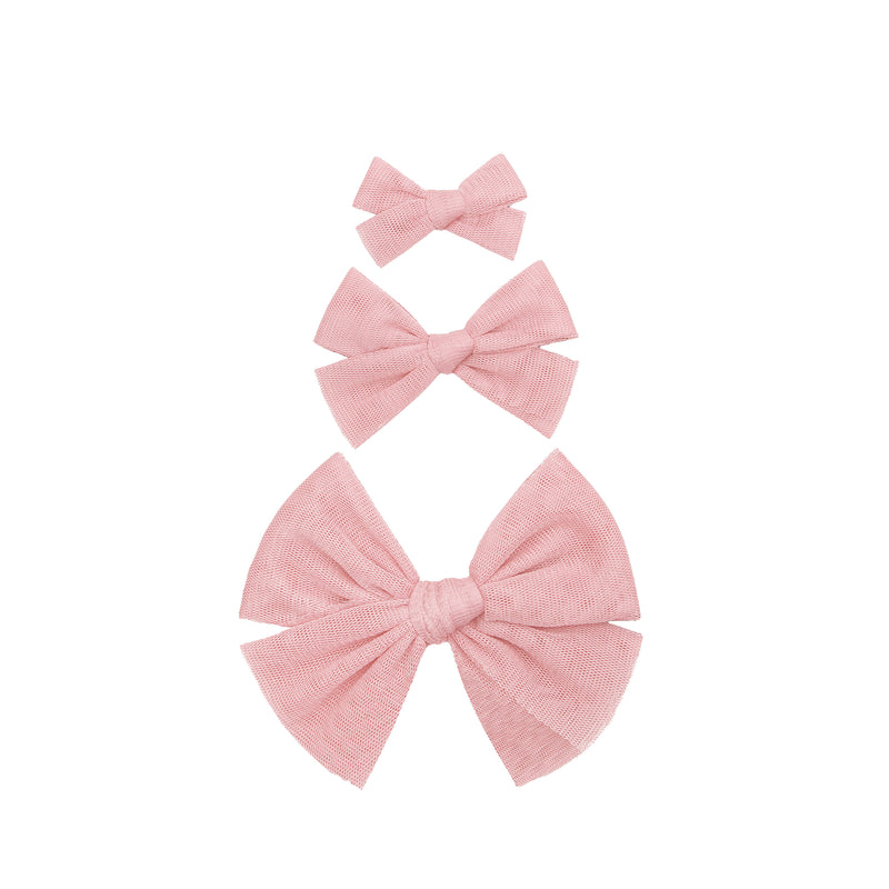 Tulle Bow - Bubblegum Clip