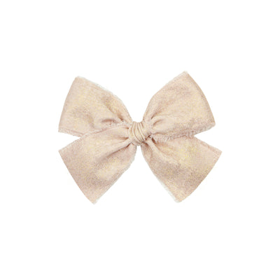 Chiffon Bow - Champagne Shimmer Clip