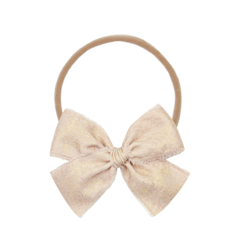 Chiffon Bow - Champagne Shimmer Headband