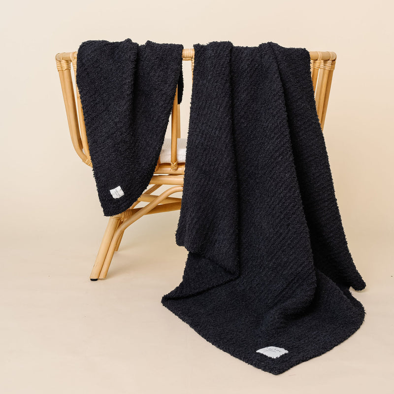 Chenille Blanket - Charcoal - Small & Large