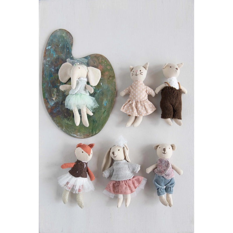 Linen Mini Animals in Clothes