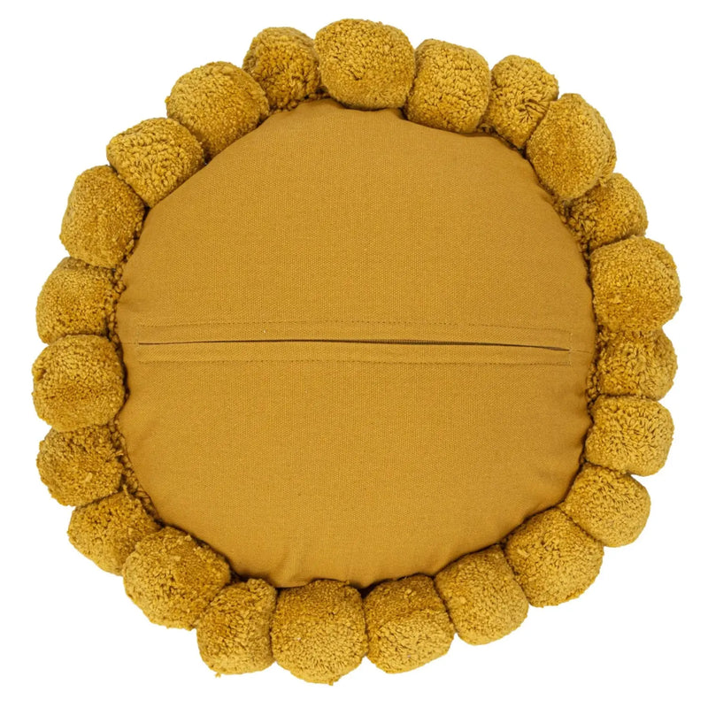 12" Round Cotton Tufted Sun Shaped Pillow