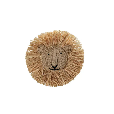 Dried Raffia Lion Head Wall Décor