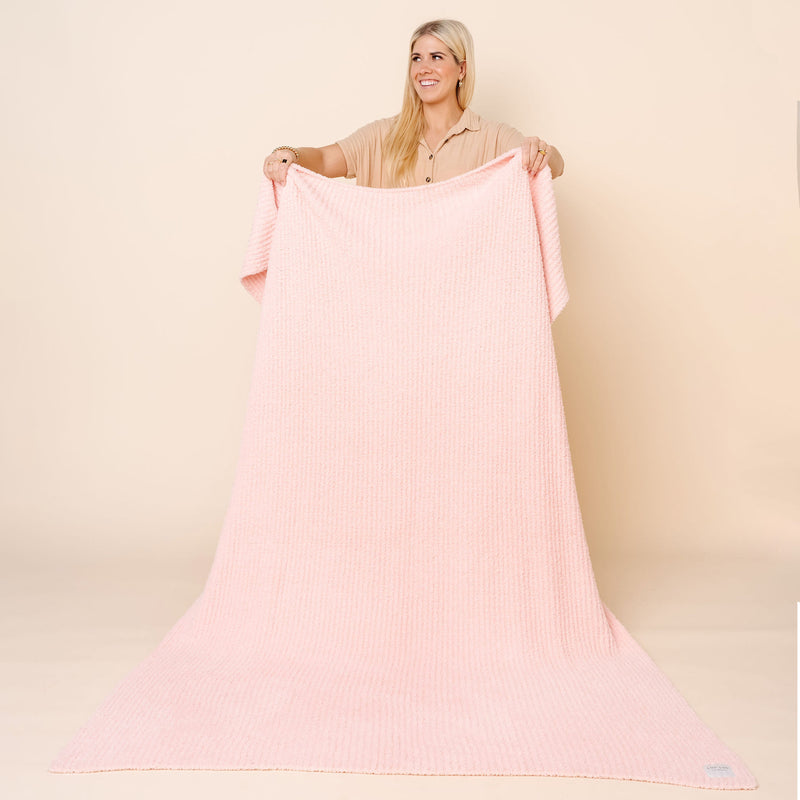 Chenille Blanket - Blush Pink - Adult/Throw