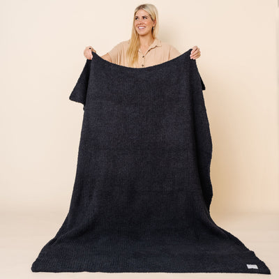 Chenille Blanket - Charcoal - Adult/Throw