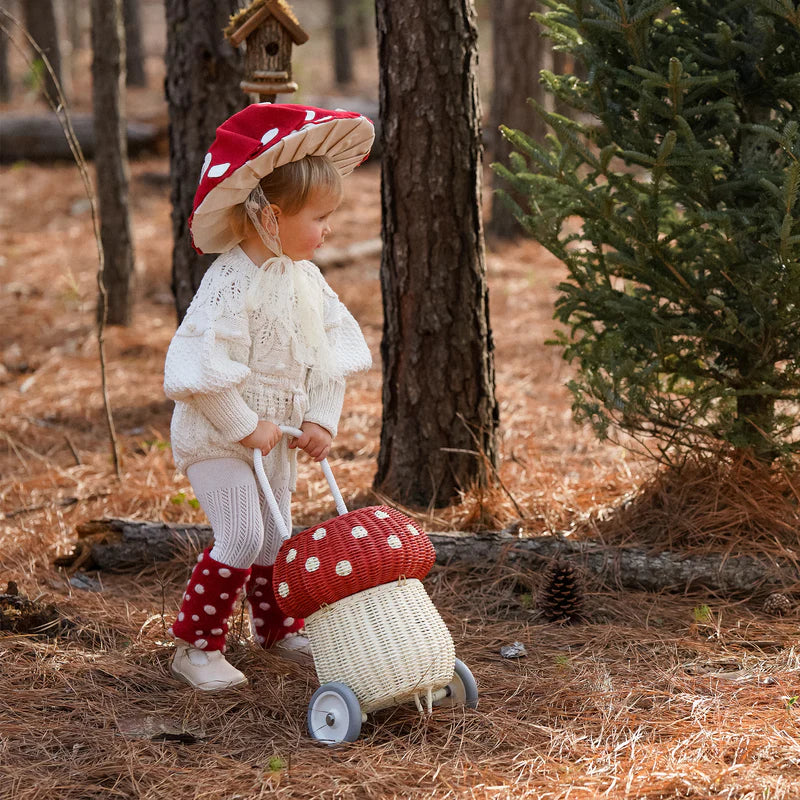 Rattan Mushroom Luggy - Red