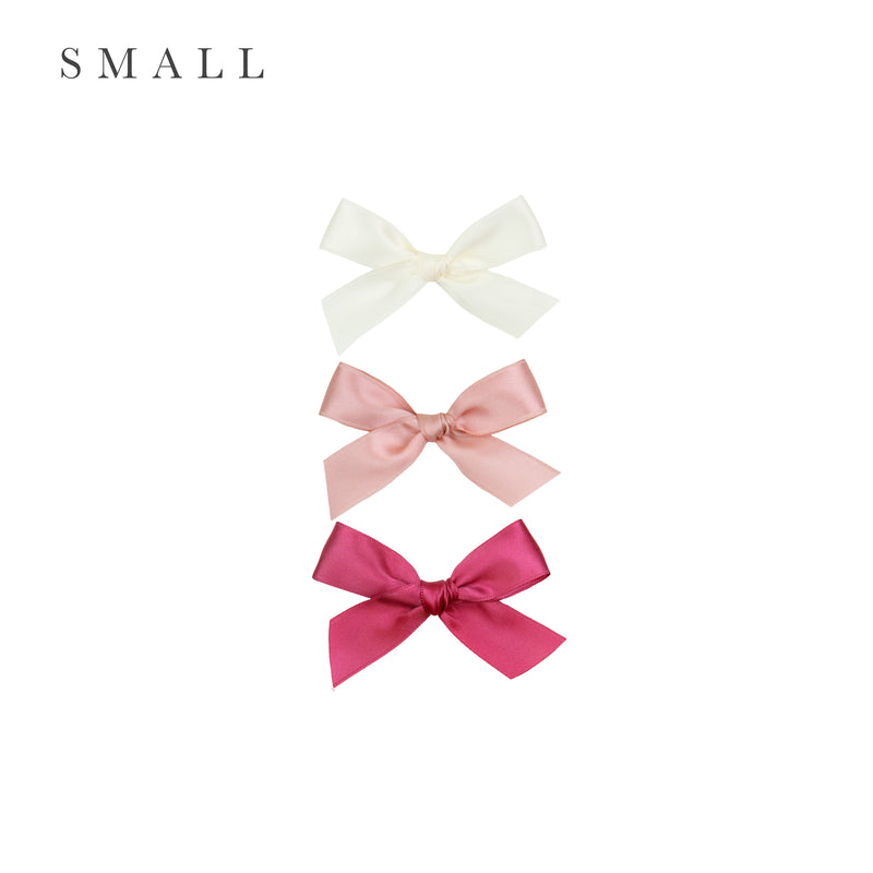 Satin Bow 3 Pack: French Pink Clips