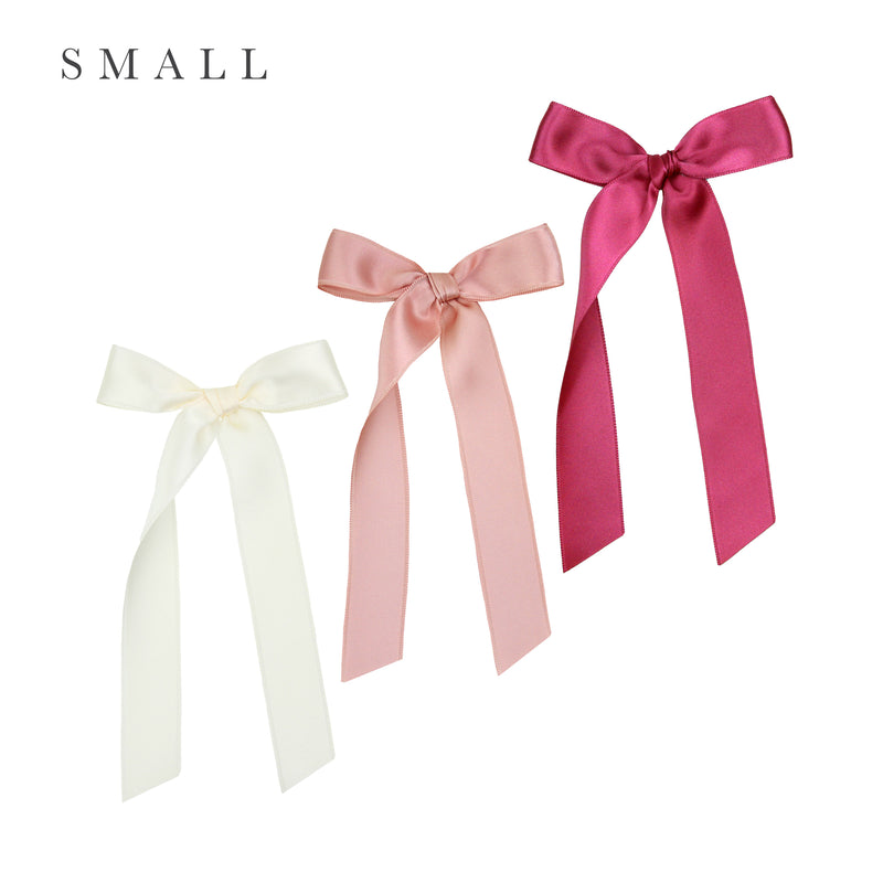 Satin Bow 3 Pack: French Pink Sash Clips