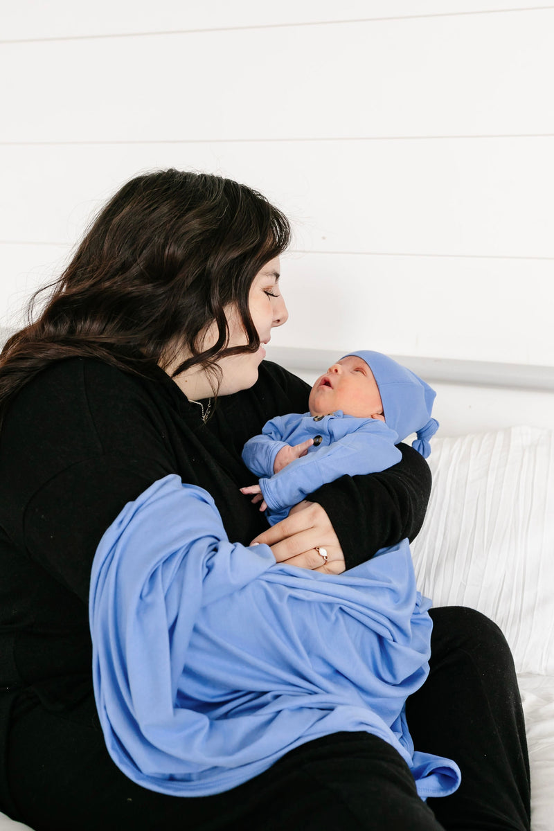 perry gown + hat bundle baby boy with mom