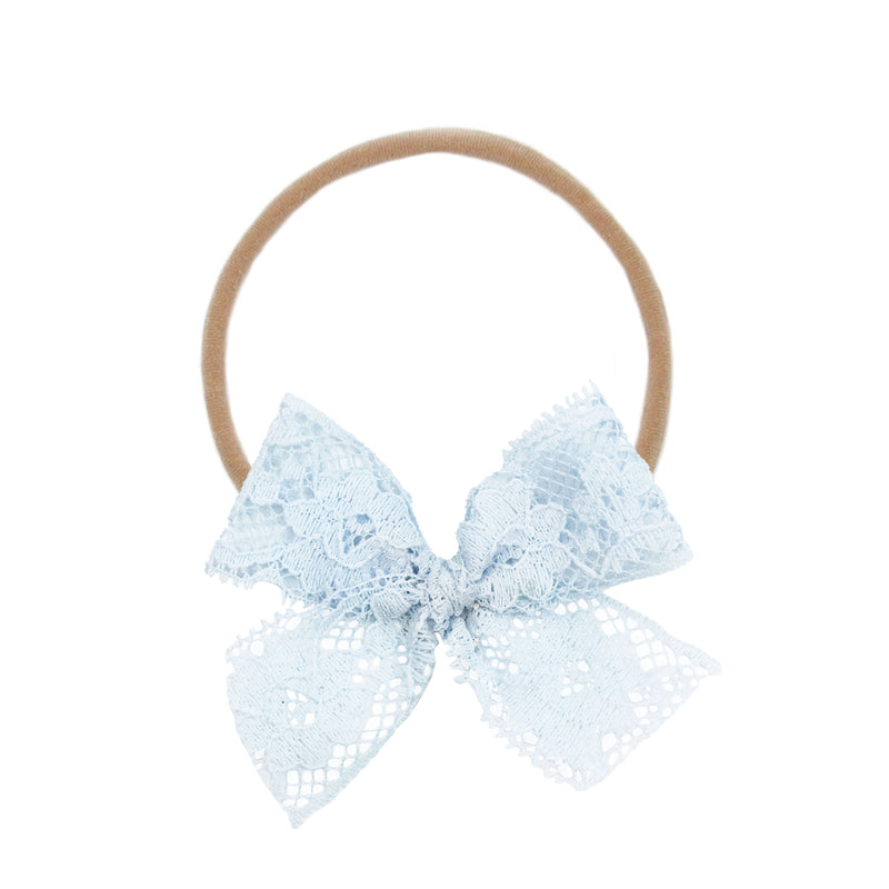 Lace Bow - Powder Blue Headband