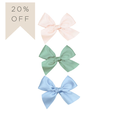 Satin Bow 3 Pack: Sage Clips