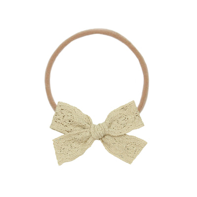 Lace Bow - Sand Crochet Headband