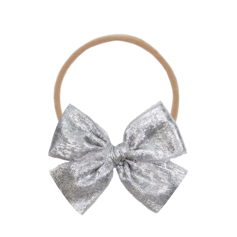 Chiffon Bow - Chrome Shimmer Headband