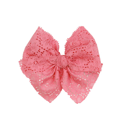 Lace Bow - Taffy Pink Clip