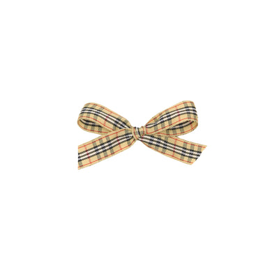 Ribbon Bow - Tan Plaid Clip