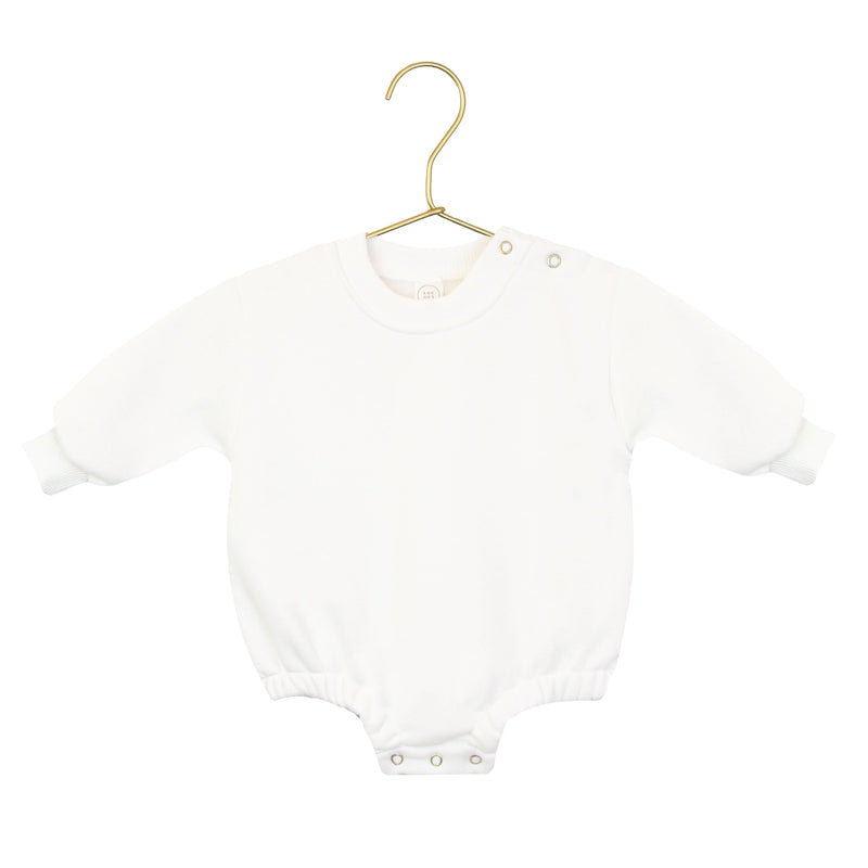 white sweatshirt romper product image