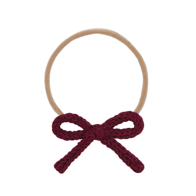 Crochet Bow - Wine Headband