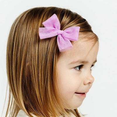 Tulle Bow - Orchid Clip